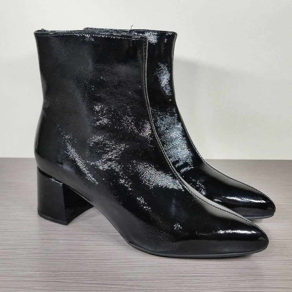 La Canadienne Duke Waterproof Bootie, Black Italian Leather, Womens Size 8.5 M